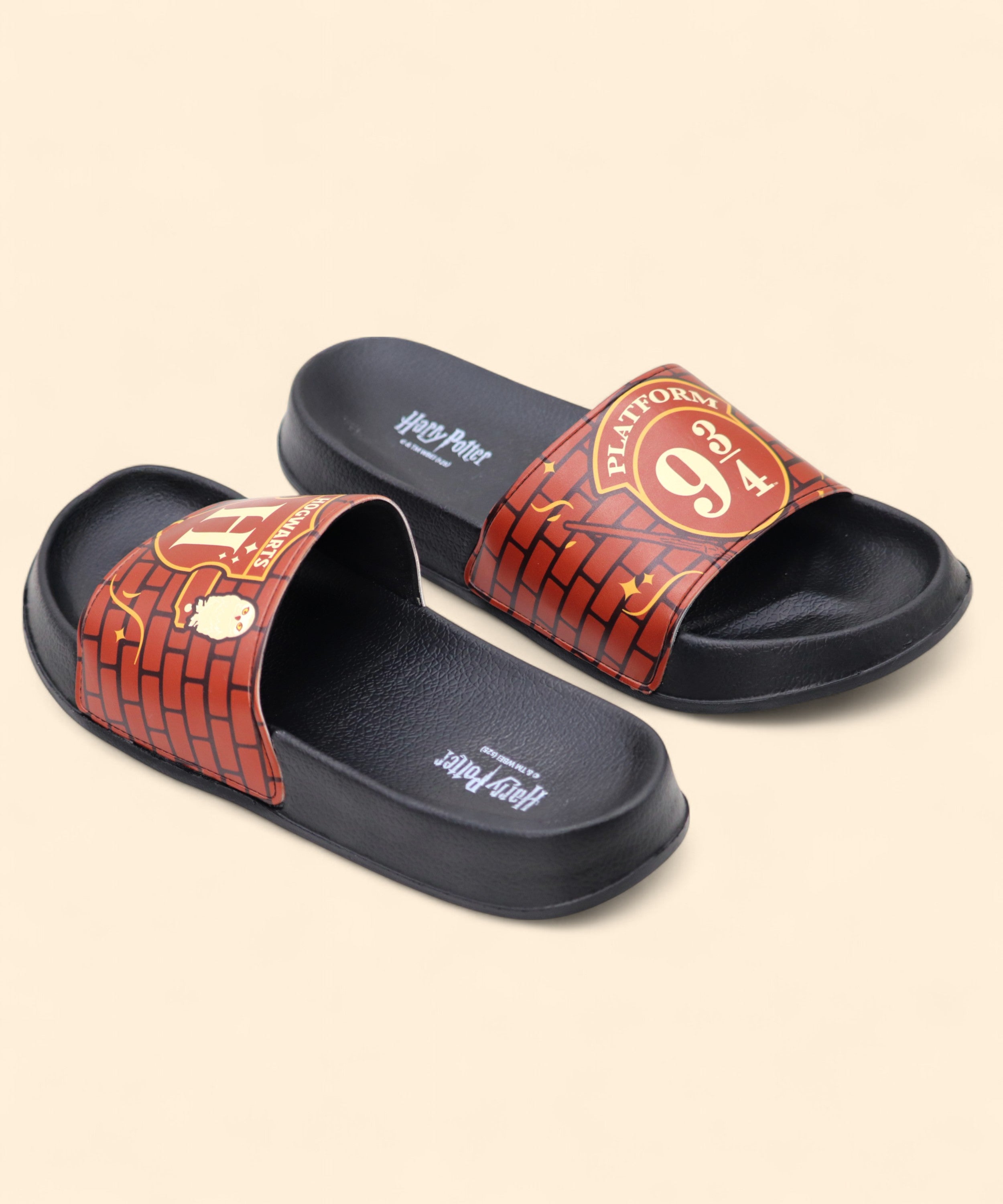 SVAAR Harry Potter Themed Slides for Men Soft Cushioned Lightweight EVA Sole-Black