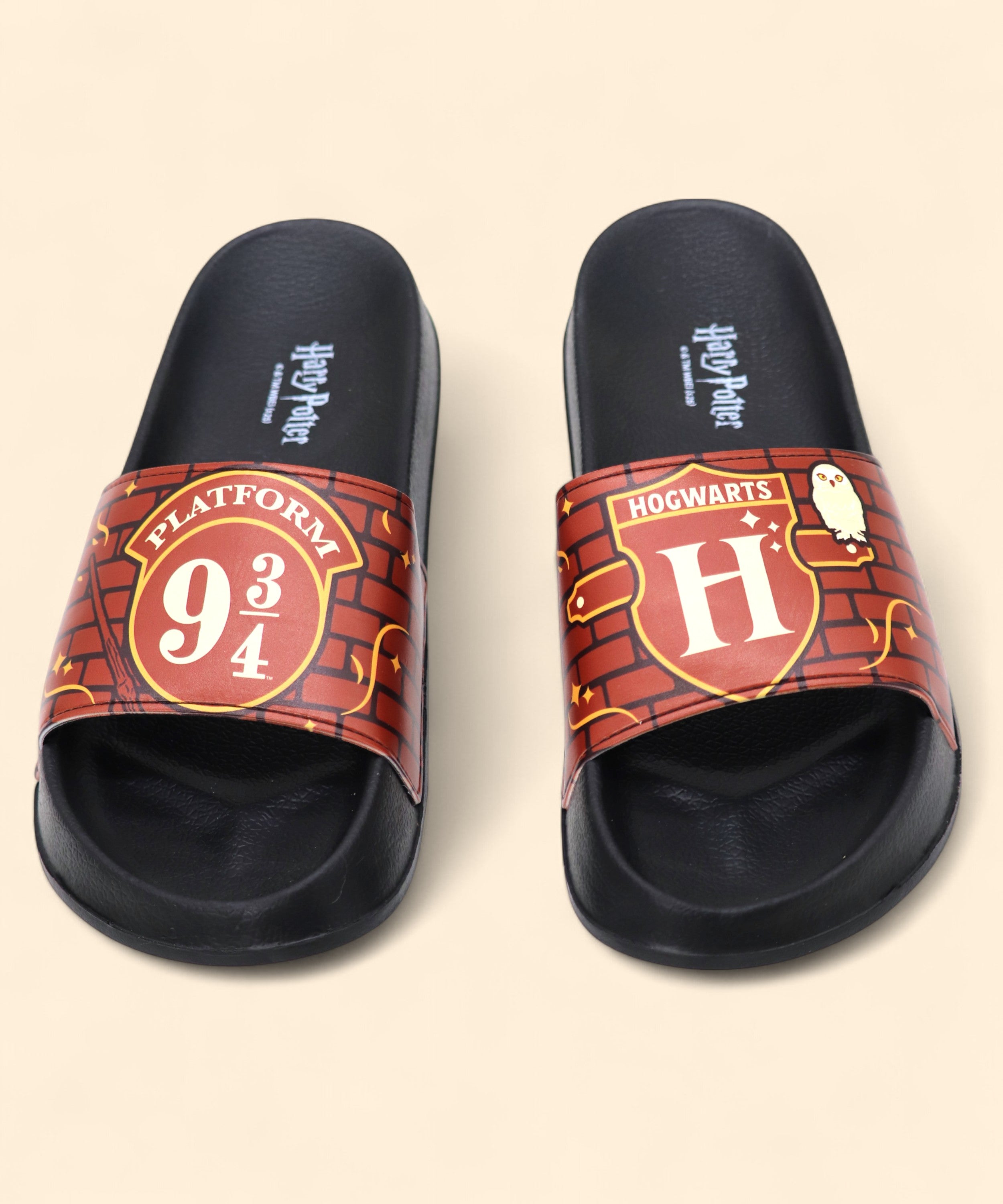 SVAAR Harry Potter Themed Slides for Men Soft Cushioned Lightweight EVA Sole-Black