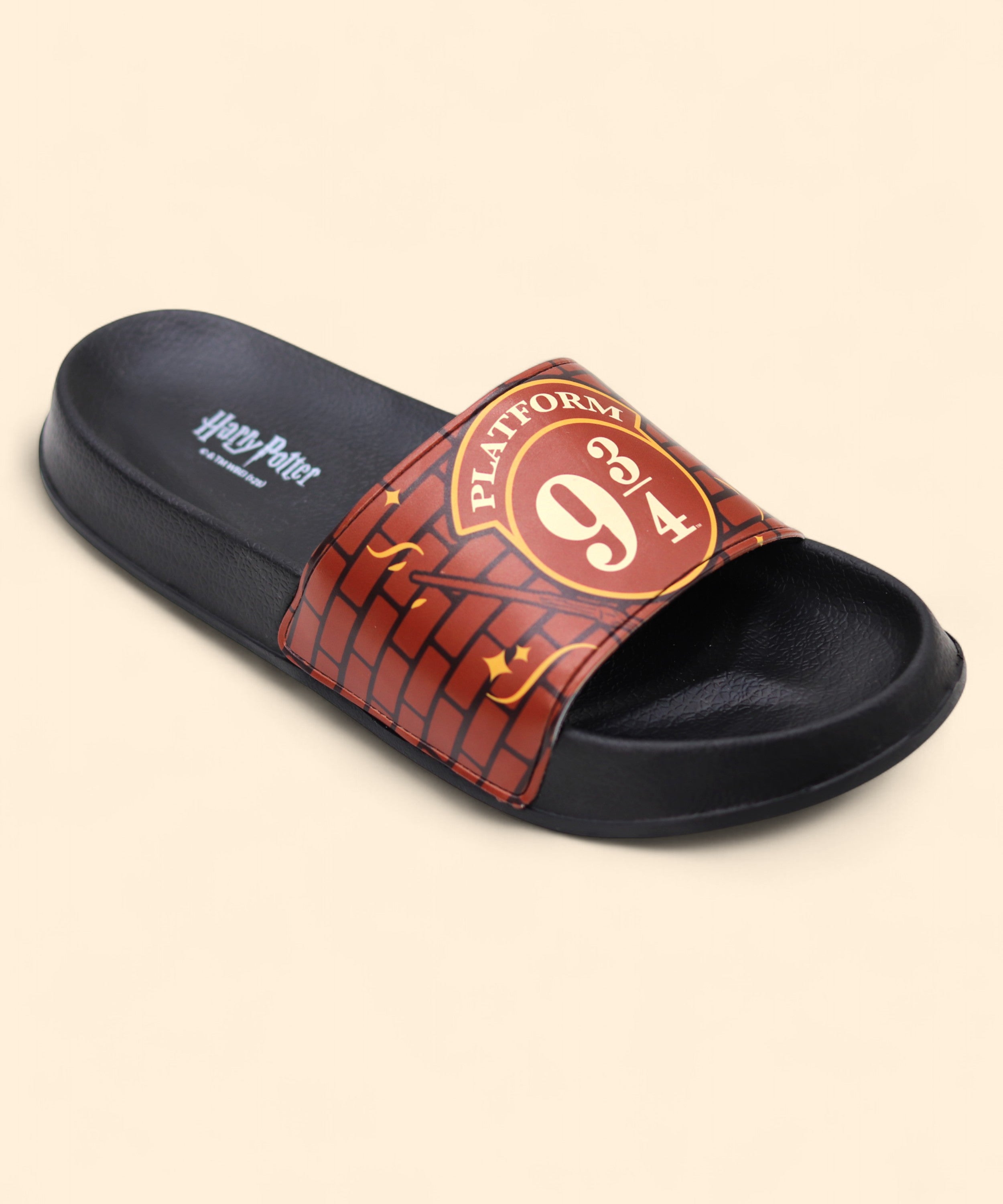 SVAAR Harry Potter Themed Slides for Men Soft Cushioned Lightweight EVA Sole-Black