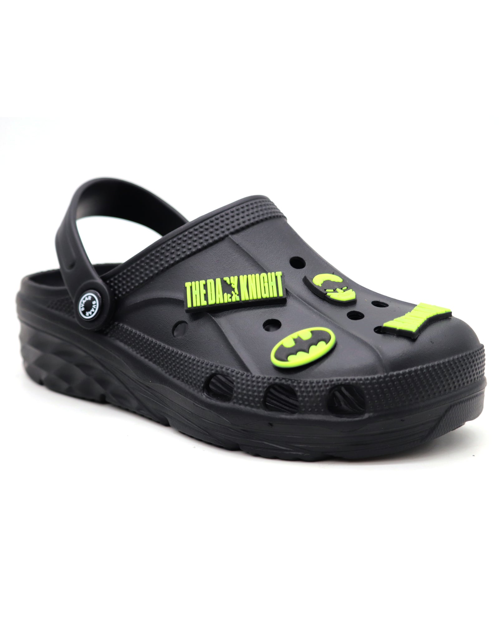 SVAAR Batman Men’s Clogs with Batman Charms and Adjustable Back Strap-Black