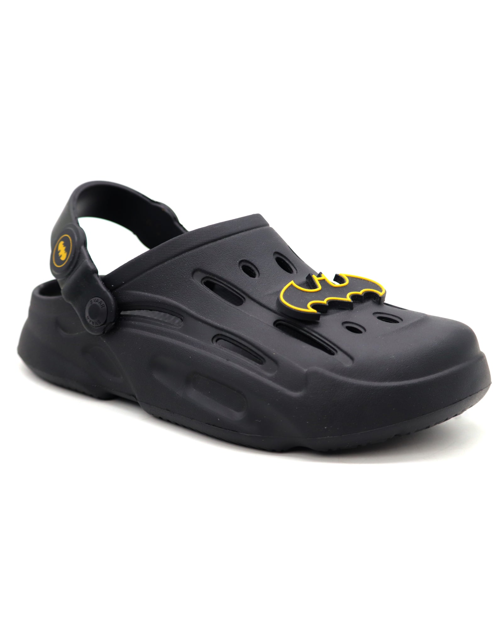 SVAAR Batman Men’s Sturdy Clogs with Batman Charms and Back Strap-Black