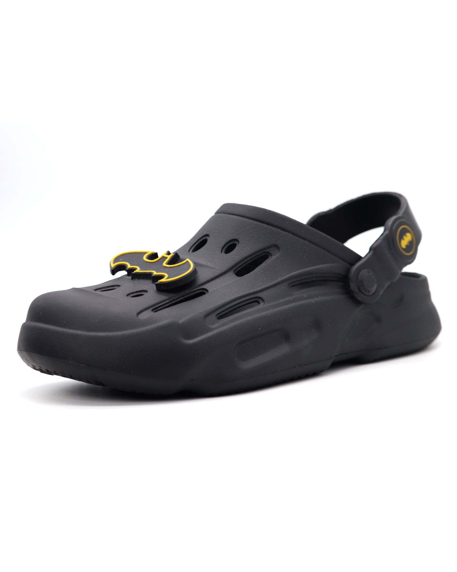 SVAAR Batman Men’s Sturdy Clogs with Batman Charms and Back Strap-Black