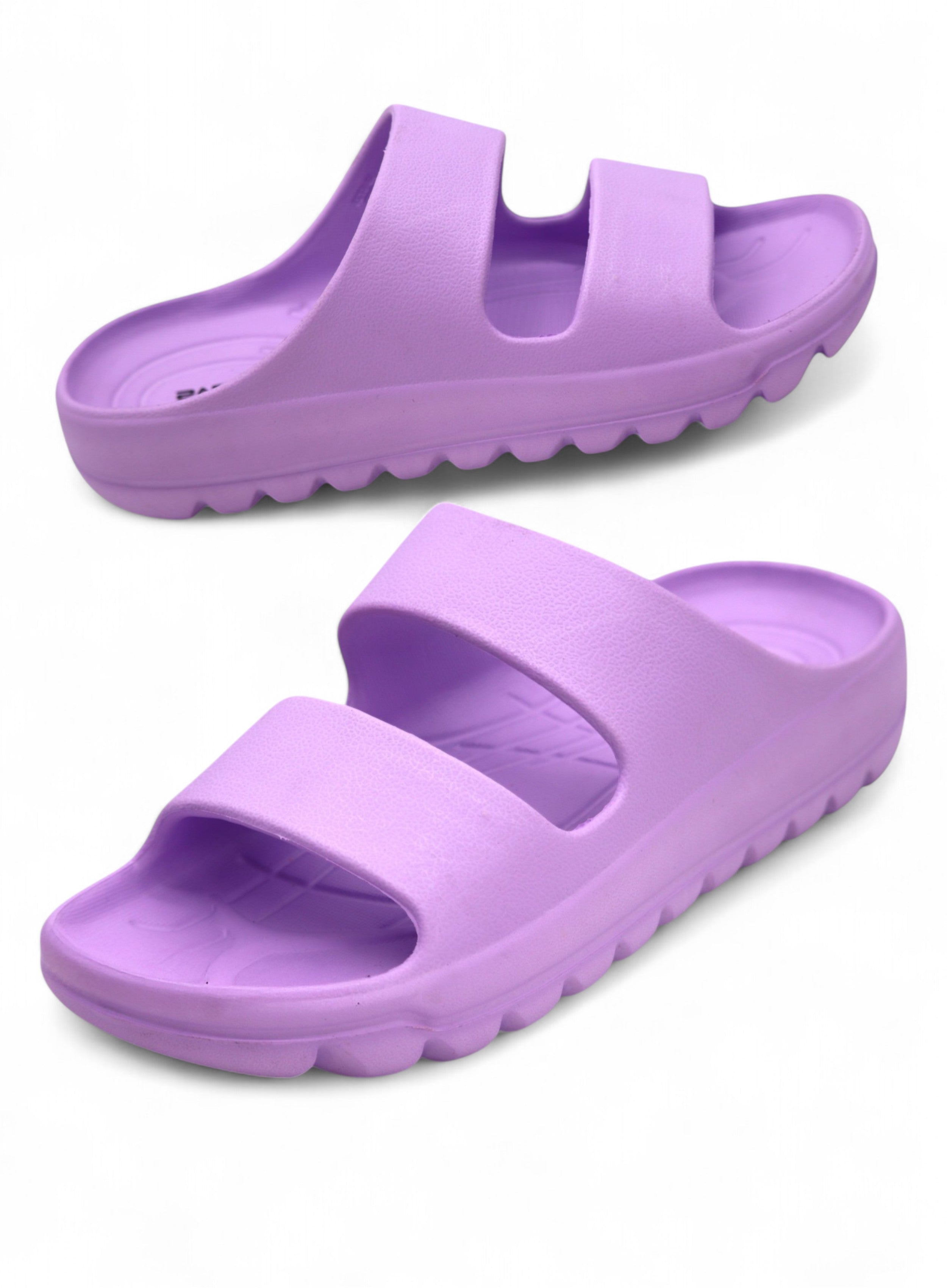 SVAAR Soft EVA Double Strap Slippers for Men | Stylish Anti-Skid Slides with Arch Support & Bouncy Sole | Lightweight Indoor Outdoor Comfort-Purple